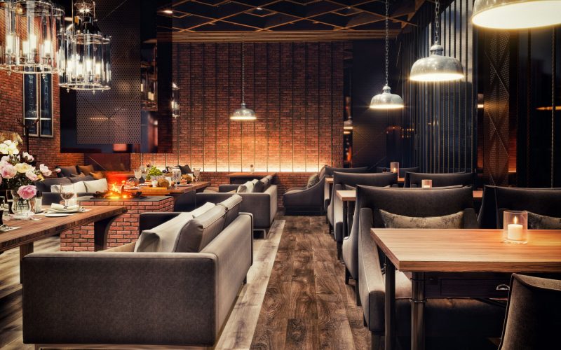 Modern,Interior,Design,Of,The,Restaurant,And,Chair,,Small,Table,