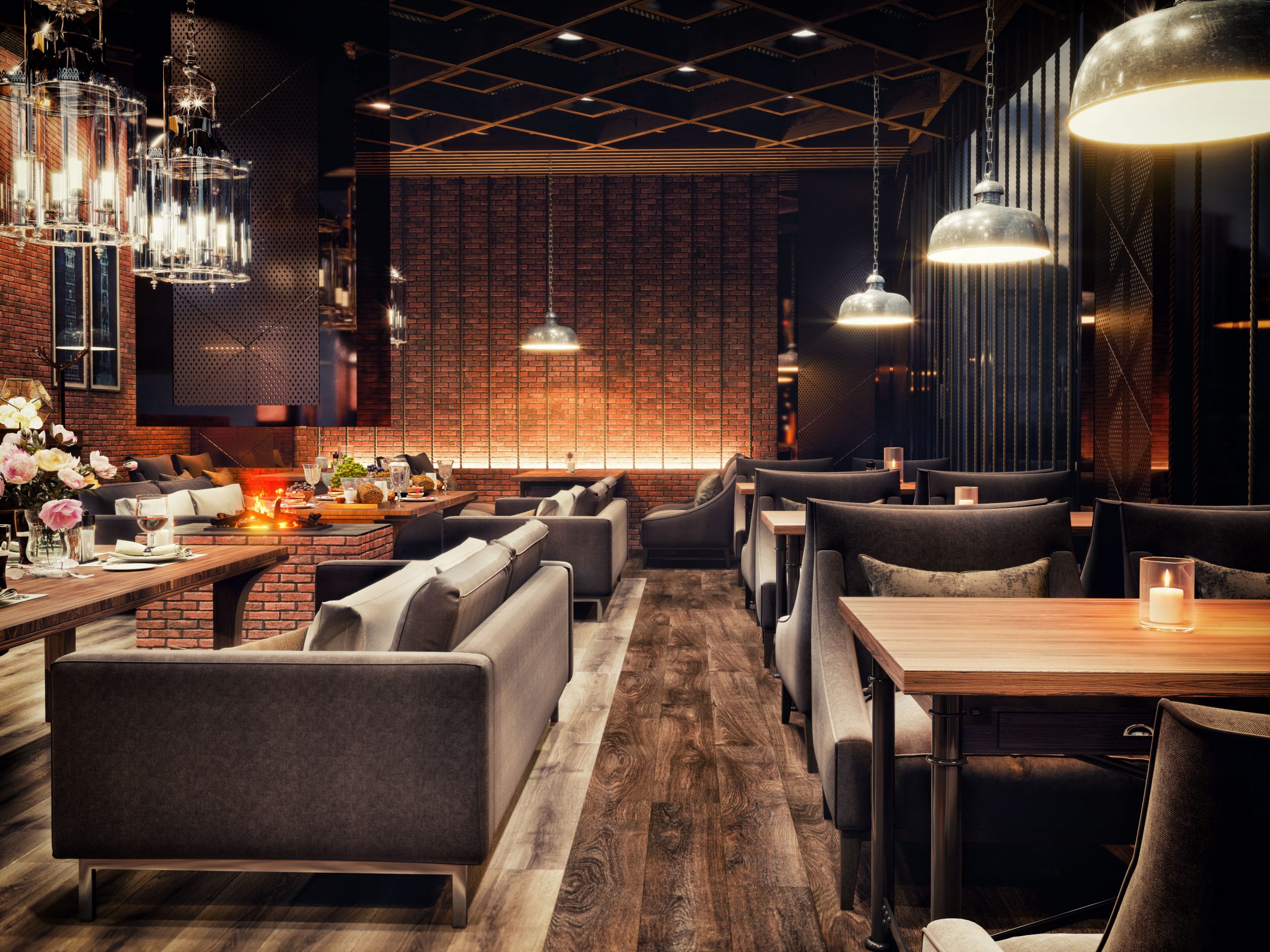 Modern,Interior,Design,Of,The,Restaurant,And,Chair,,Small,Table,